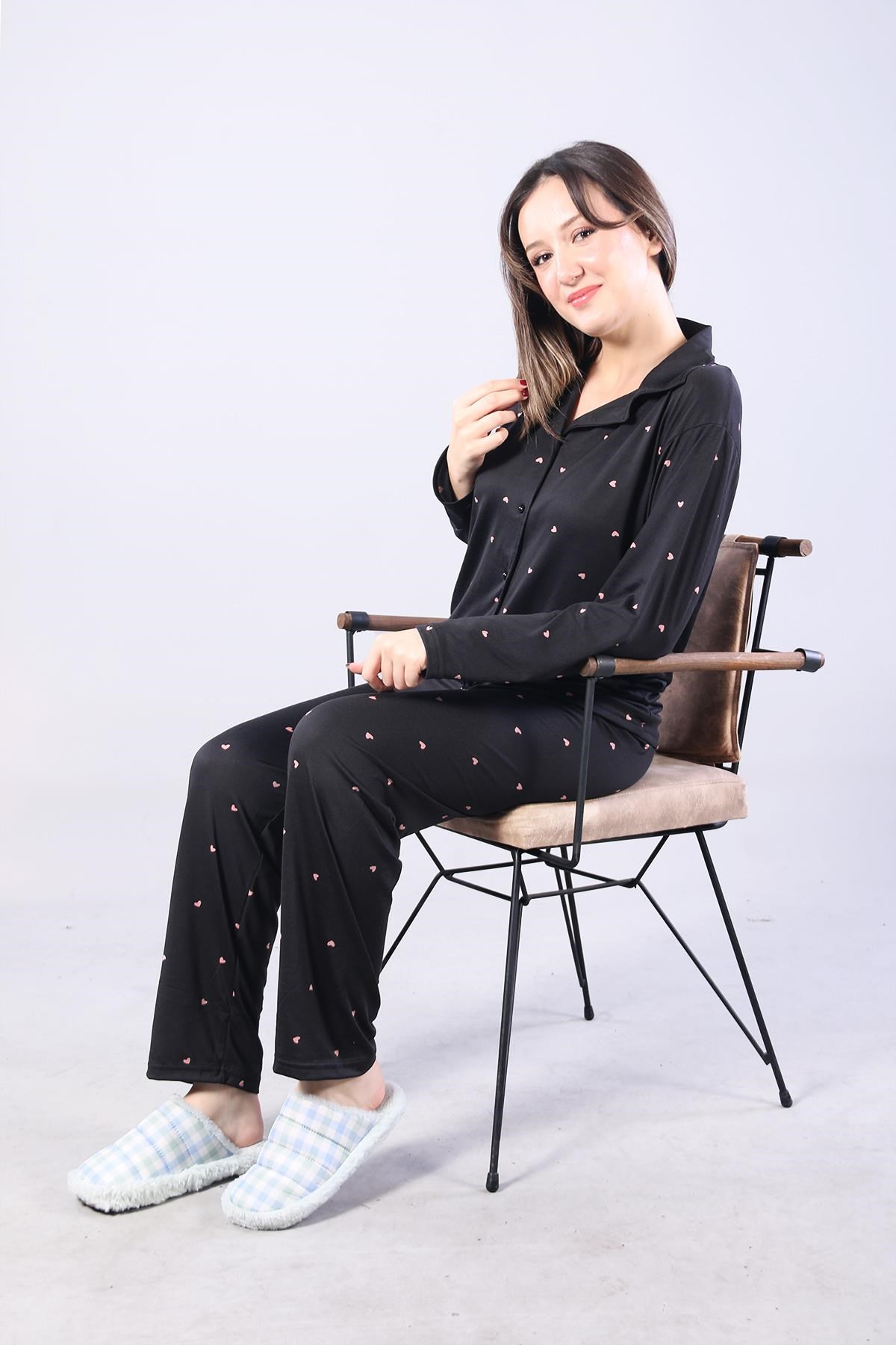 Pijama Takımımckanzie3306 Milan Soft Gömlek Yaka Uzun Kol Uzun Alt Pijama Takımıkadınerkek
