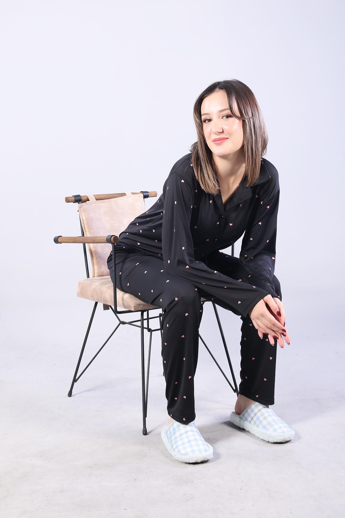 Pijama Takımımckanzie3306 Milan Soft Gömlek Yaka Uzun Kol Uzun Alt Pijama Takımıkadınerkek