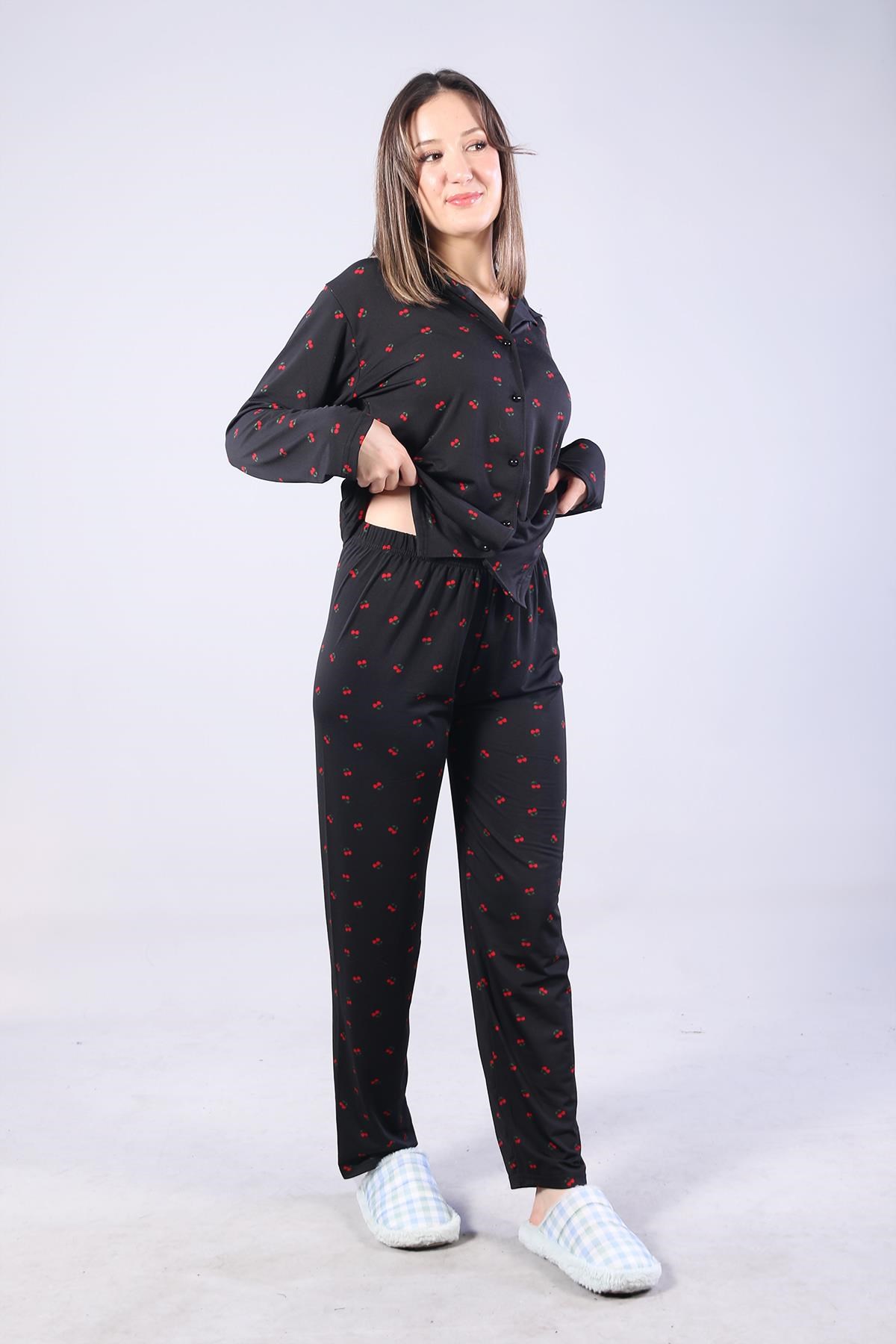 Pijama Takımımckanzie3306 Milan Soft Gömlek Yaka Uzun Kol Uzun Alt Pijama Takımıkadınerkek