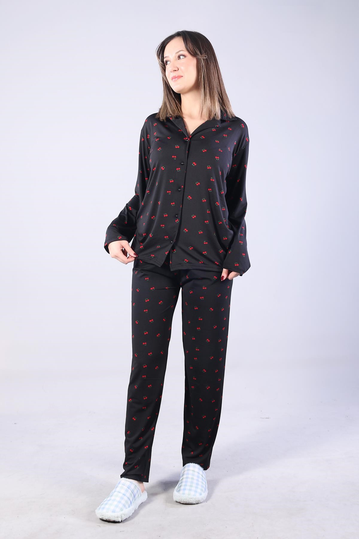 Pijama Takımımckanzie3306 Milan Soft Gömlek Yaka Uzun Kol Uzun Alt Pijama Takımıkadınerkek