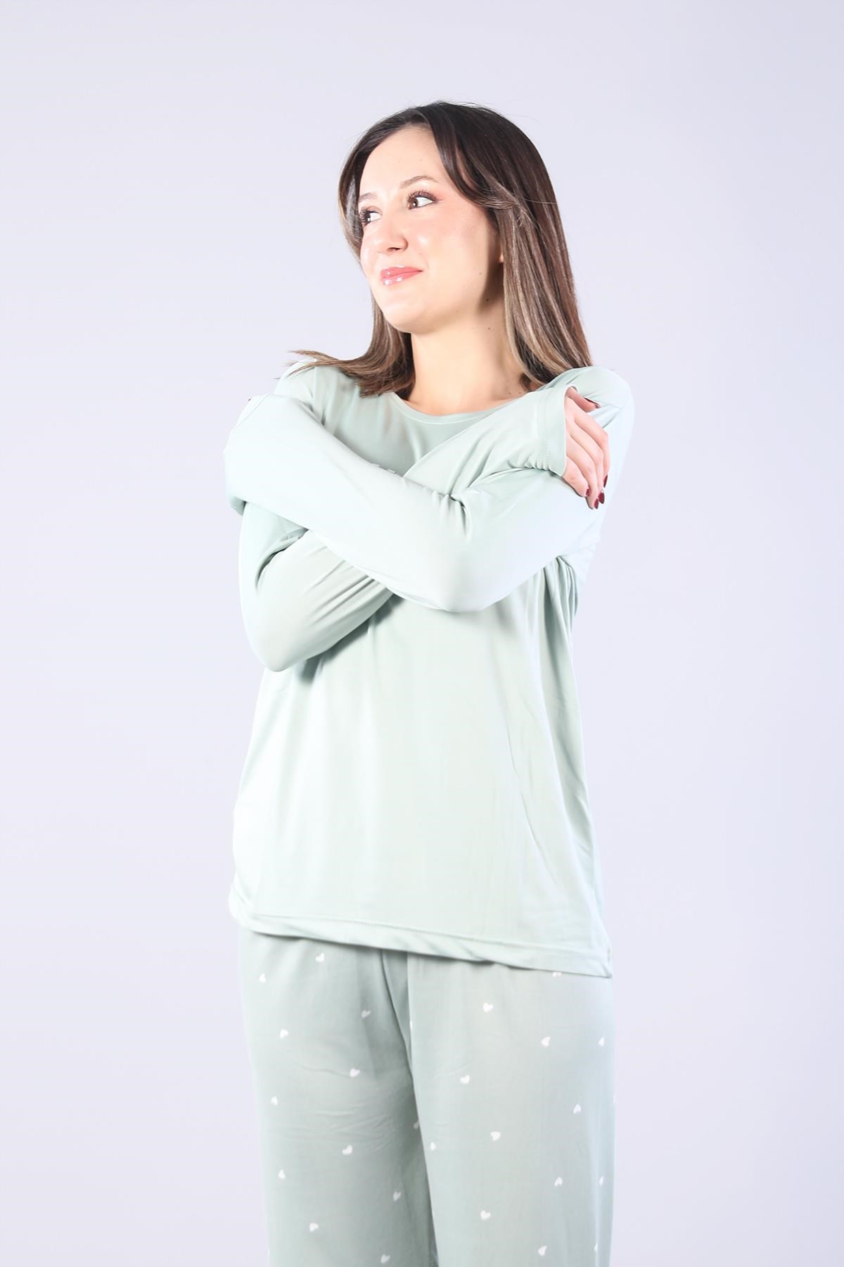 Pijama Takımımckanzie3404 Milan Love You O Yaka Uzun Kol Üst Uzun Alt Pijama Takımkadınerkek