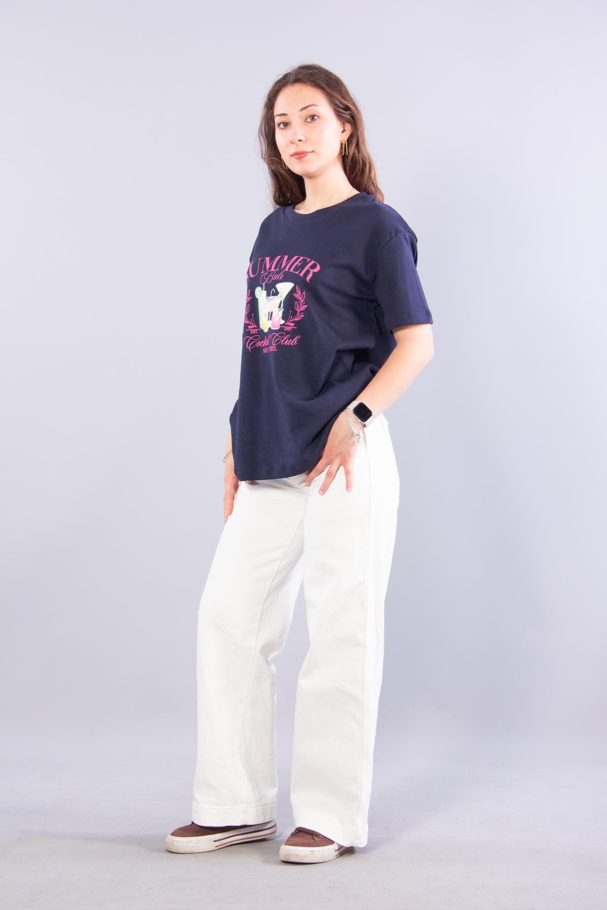 T-shirtmckanzie3405 Summer Bale O Yaka T-shirtkadınerkek