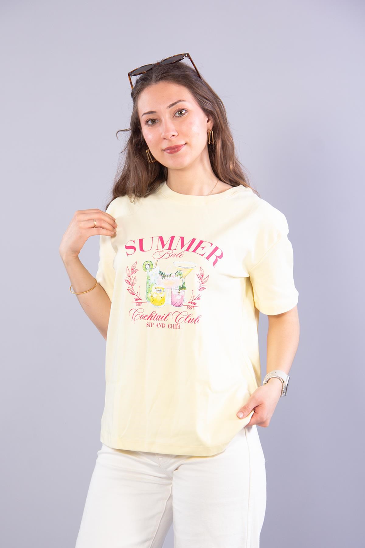 T-shirtmckanzie3405 Summer Bale O Yaka T-shirtkadınerkek