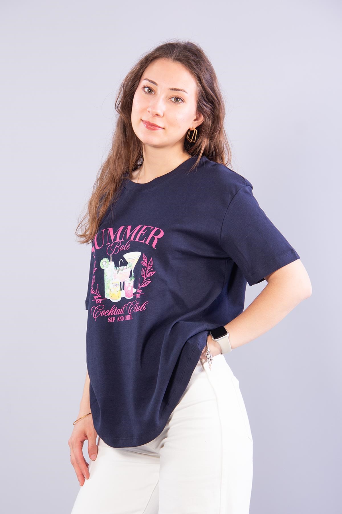 T-shirtmckanzie3405 Summer Bale O Yaka T-shirtkadınerkek
