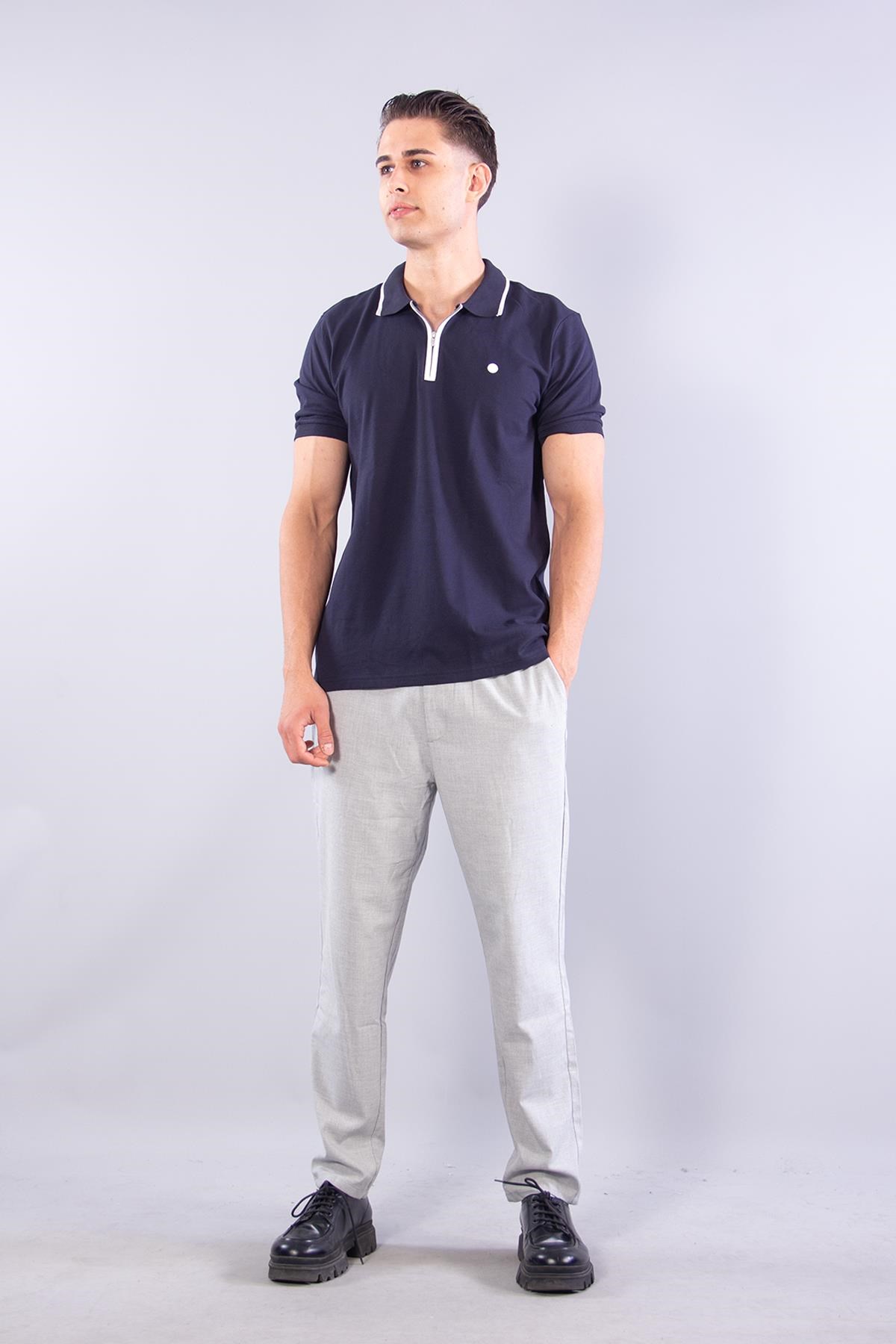 T-shirtmckanzie4062 Polo Yaka Fermuarlı T-shirtkadınerkek
