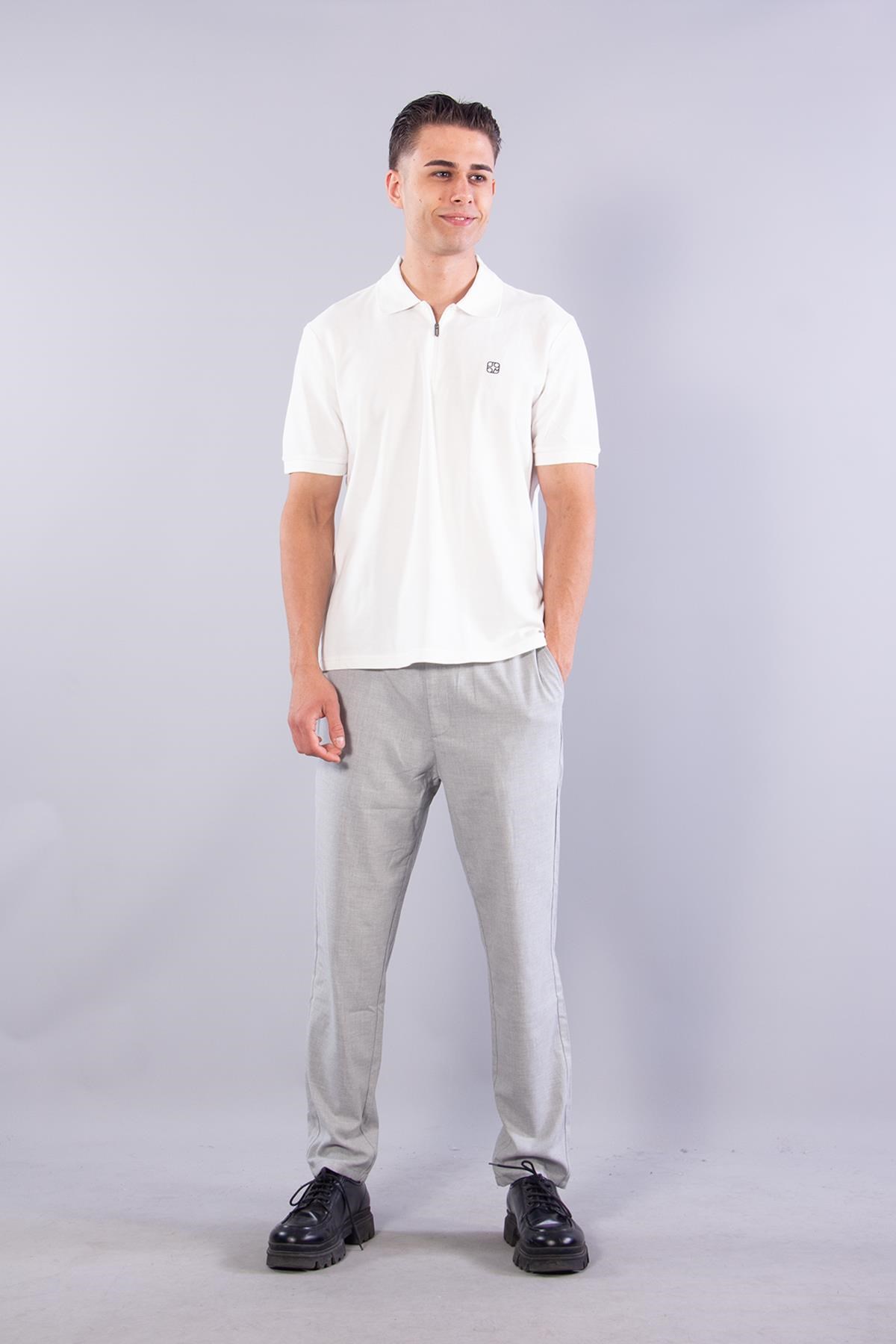 T-shirtmckanzie4069 Polo Yaka Fermuarlı Desenli Yaka T-shirtkadınerkek