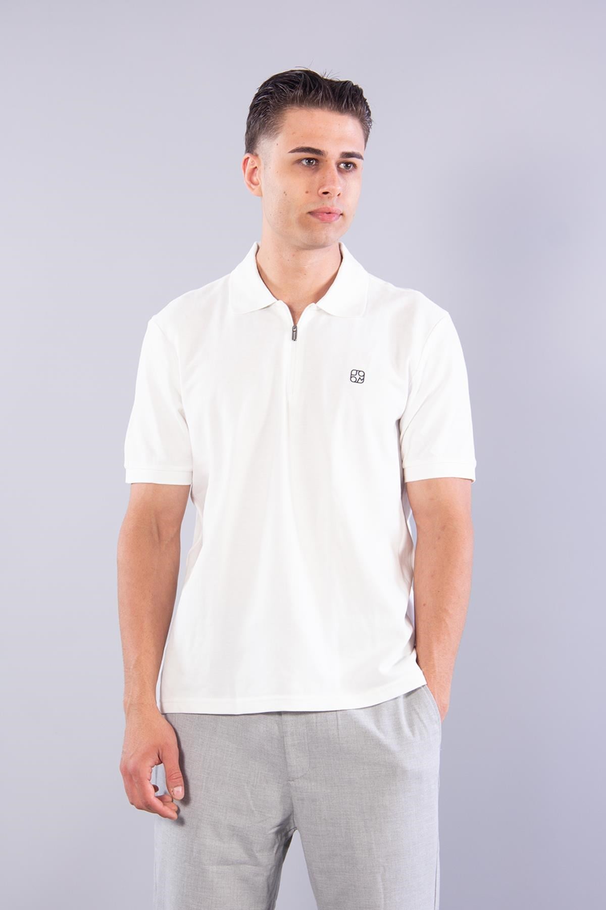 T-shirtmckanzie4069 Polo Yaka Fermuarlı Desenli Yaka T-shirtkadınerkek