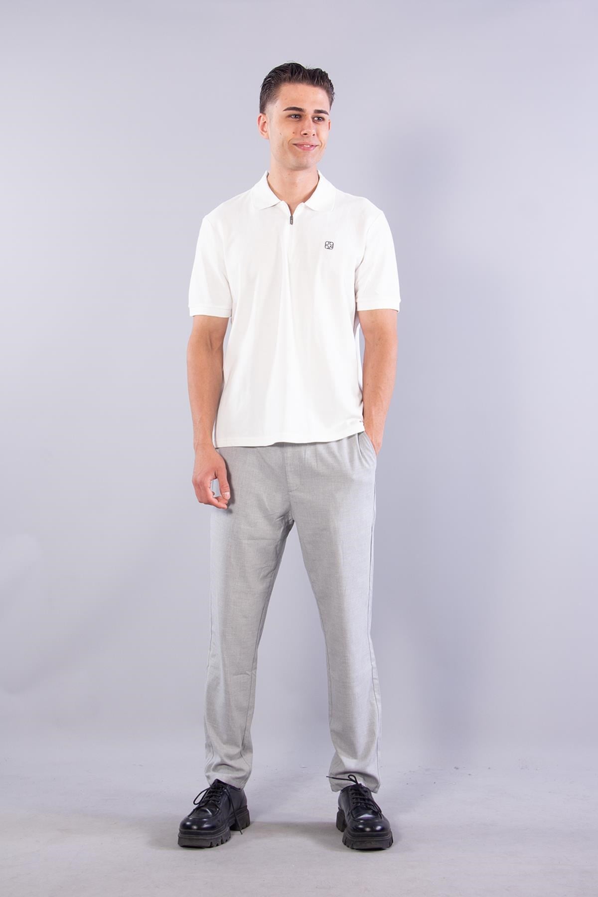 T-shirtmckanzie4069 Polo Yaka Fermuarlı Desenli Yaka T-shirtkadınerkek