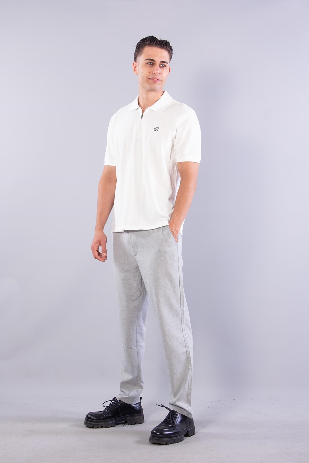 T-shirtmckanzie4069 Polo Yaka Fermuarlı Desenli Yaka T-shirtkadınerkek