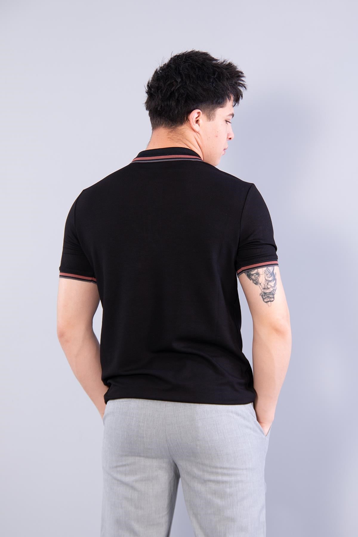 T-shirtmckanzie4623 Yakalı Çizgili Modal Kumaş T-shirtkadınerkek