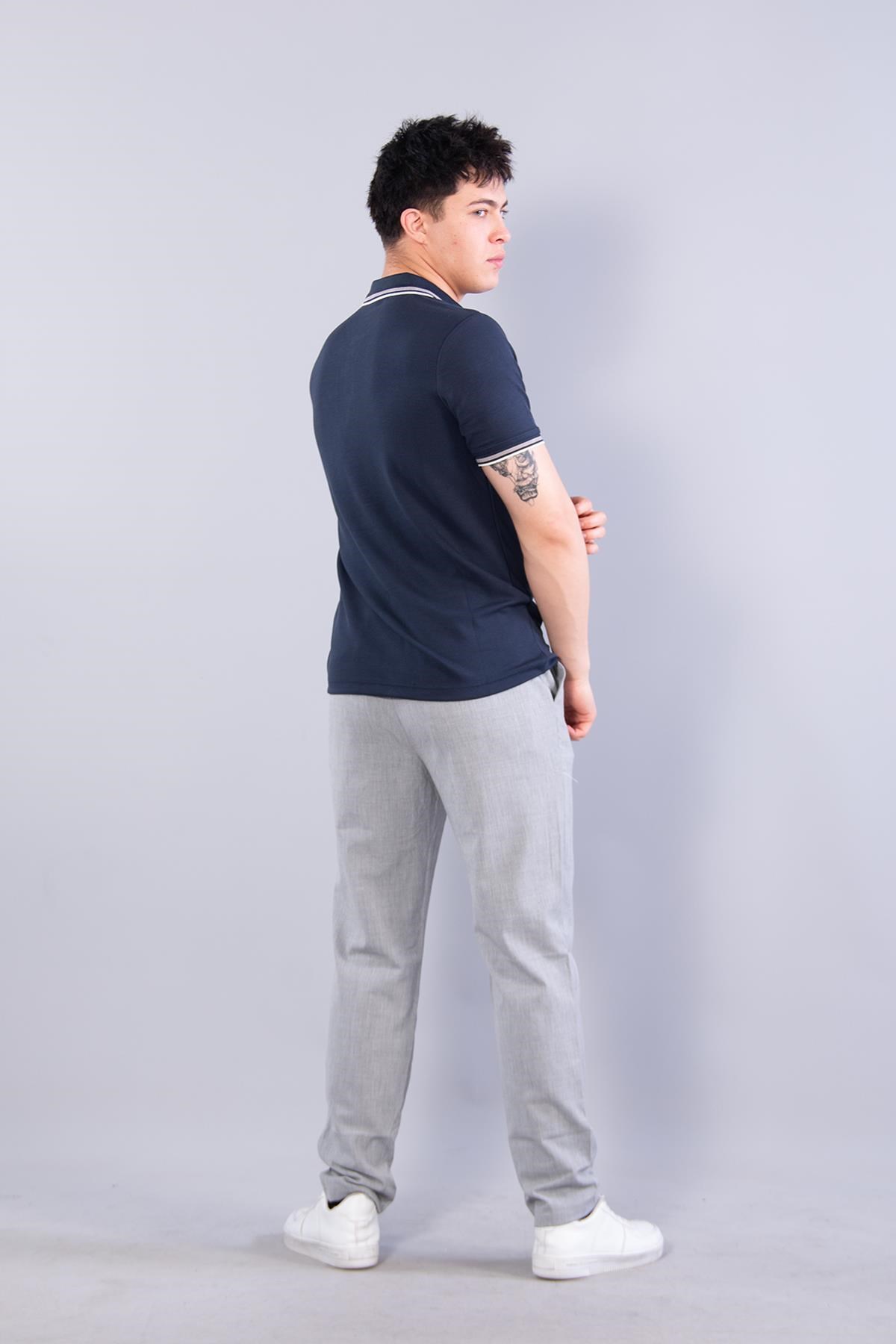 T-shirtmckanzie4623 Yakalı Çizgili Modal Kumaş T-shirtkadınerkek