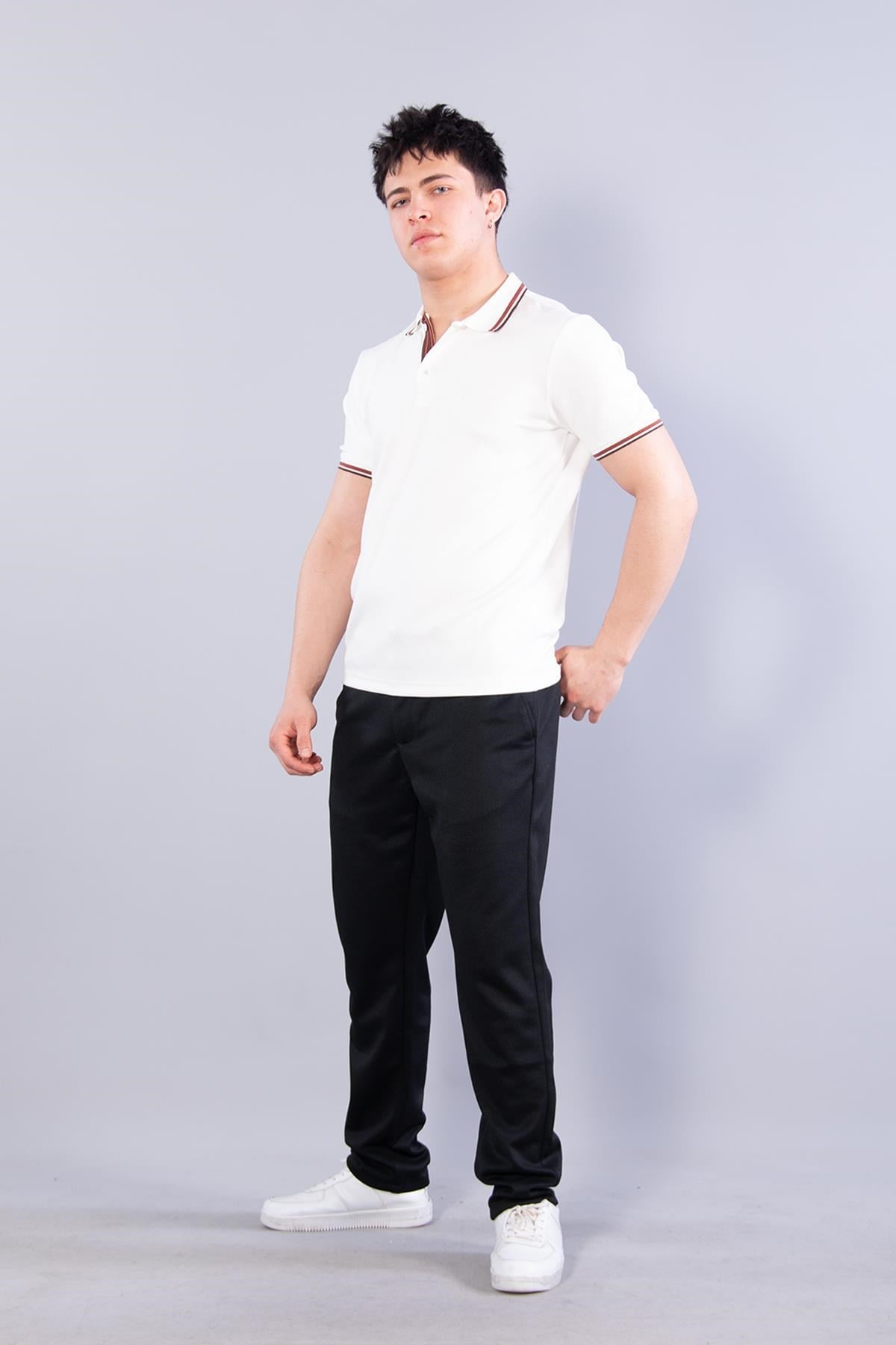 T-shirtmckanzie4623 Yakalı Çizgili Modal Kumaş T-shirtkadınerkek