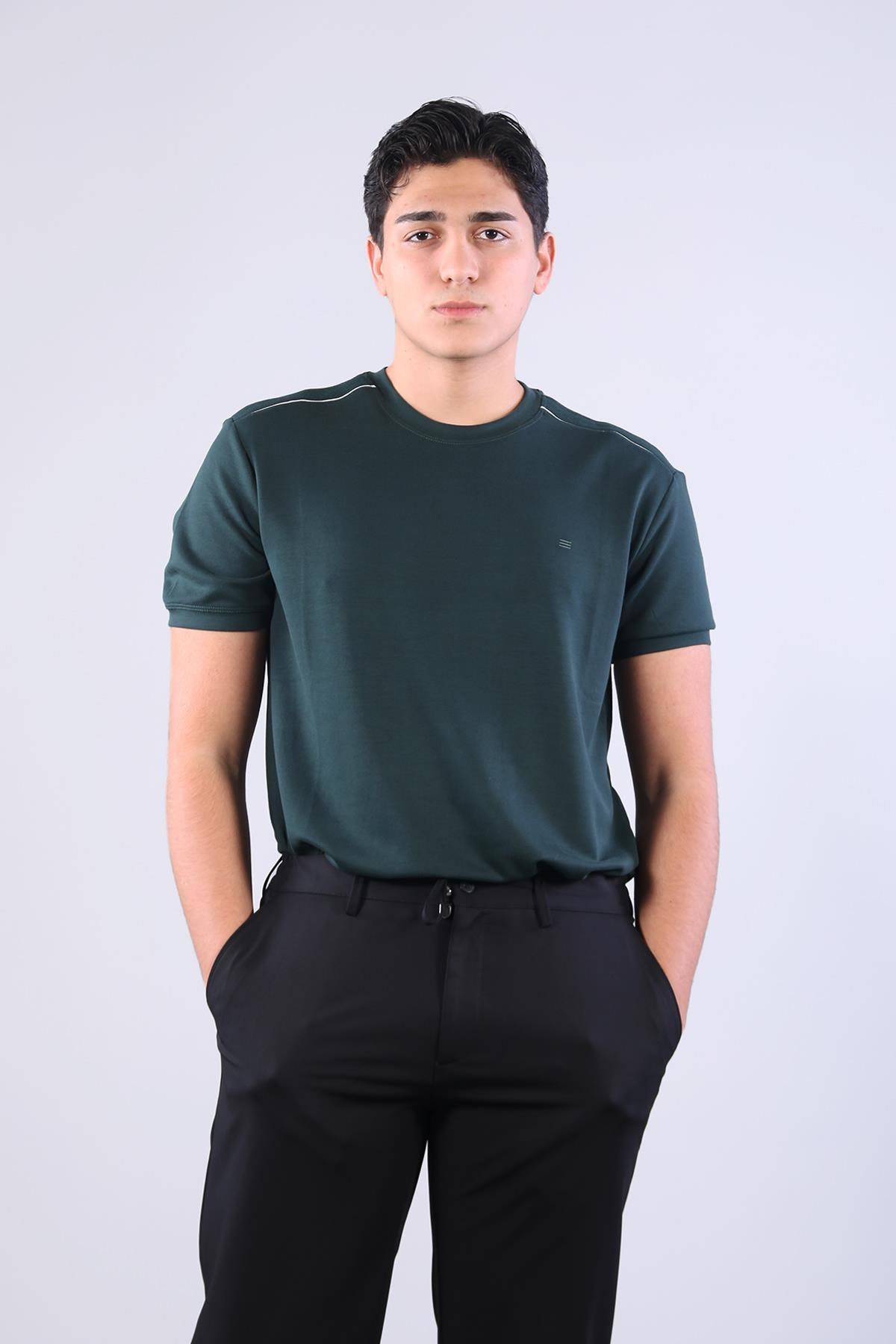 T-shirtmckanzie4625 Modal Kumaş Omuz Trikolu O Yaka T-shirtkadınerkek