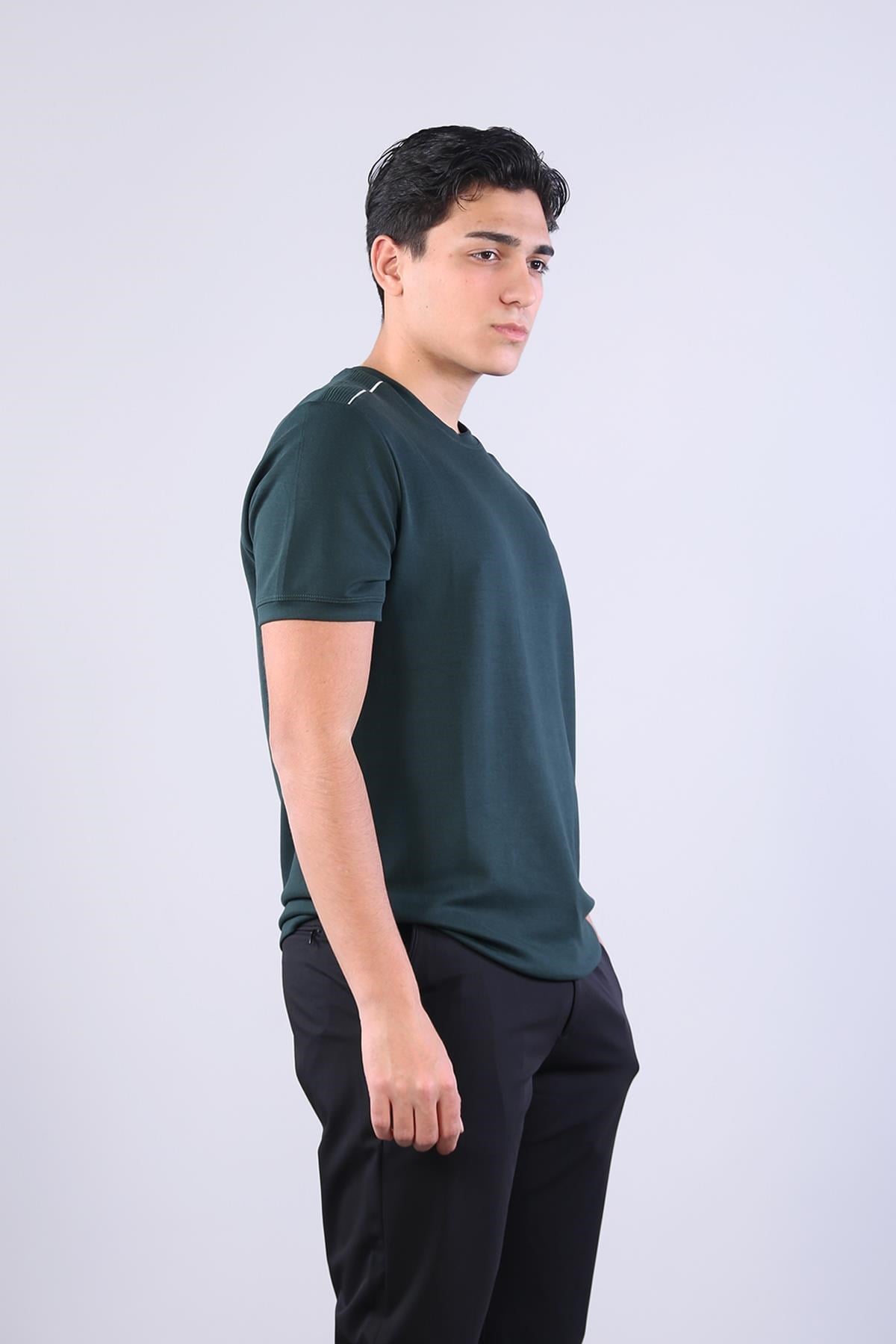 T-shirtmckanzie4625 Modal Kumaş Omuz Trikolu O Yaka T-shirtkadınerkek