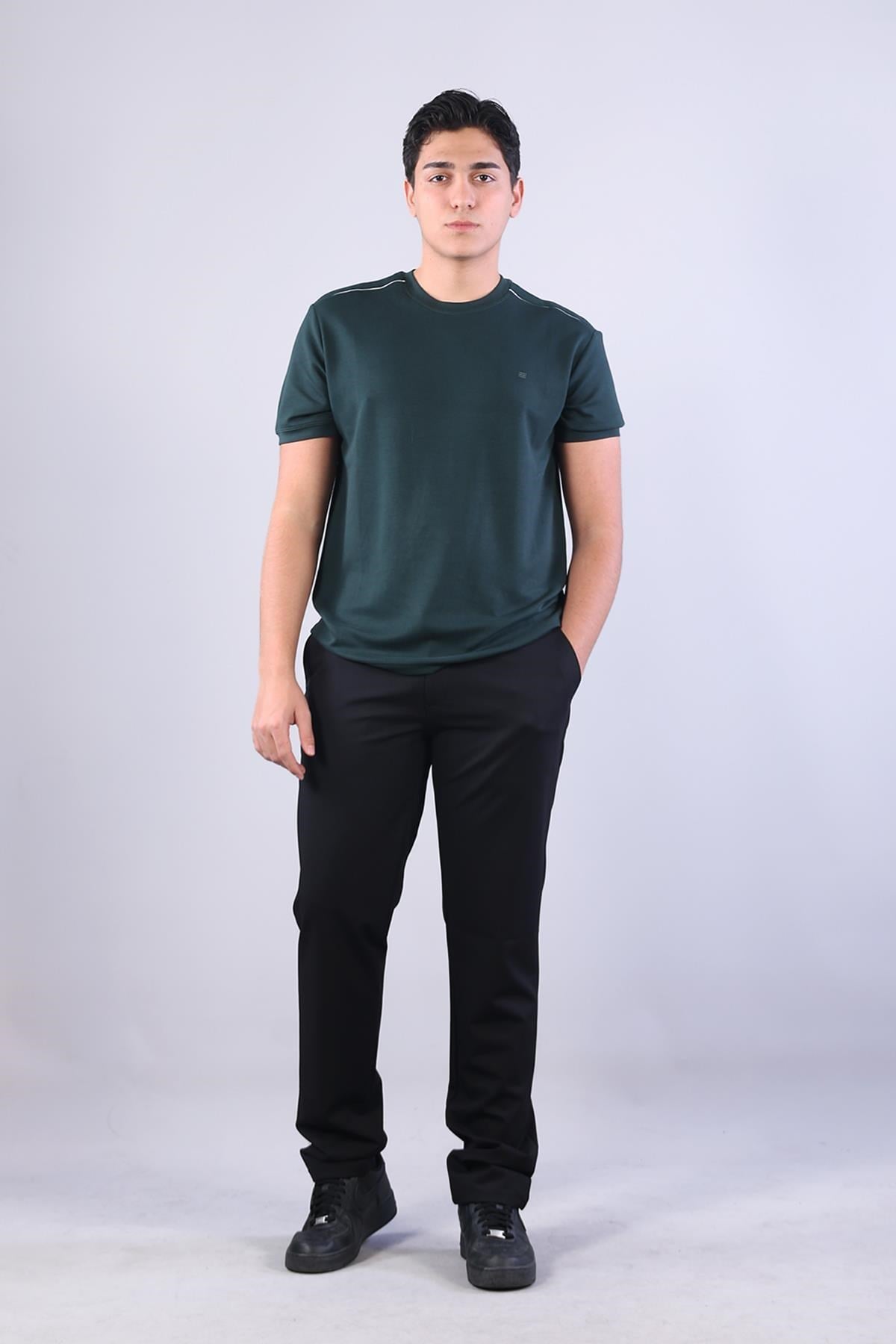 T-shirtmckanzie4625 Modal Kumaş Omuz Trikolu O Yaka T-shirtkadınerkek