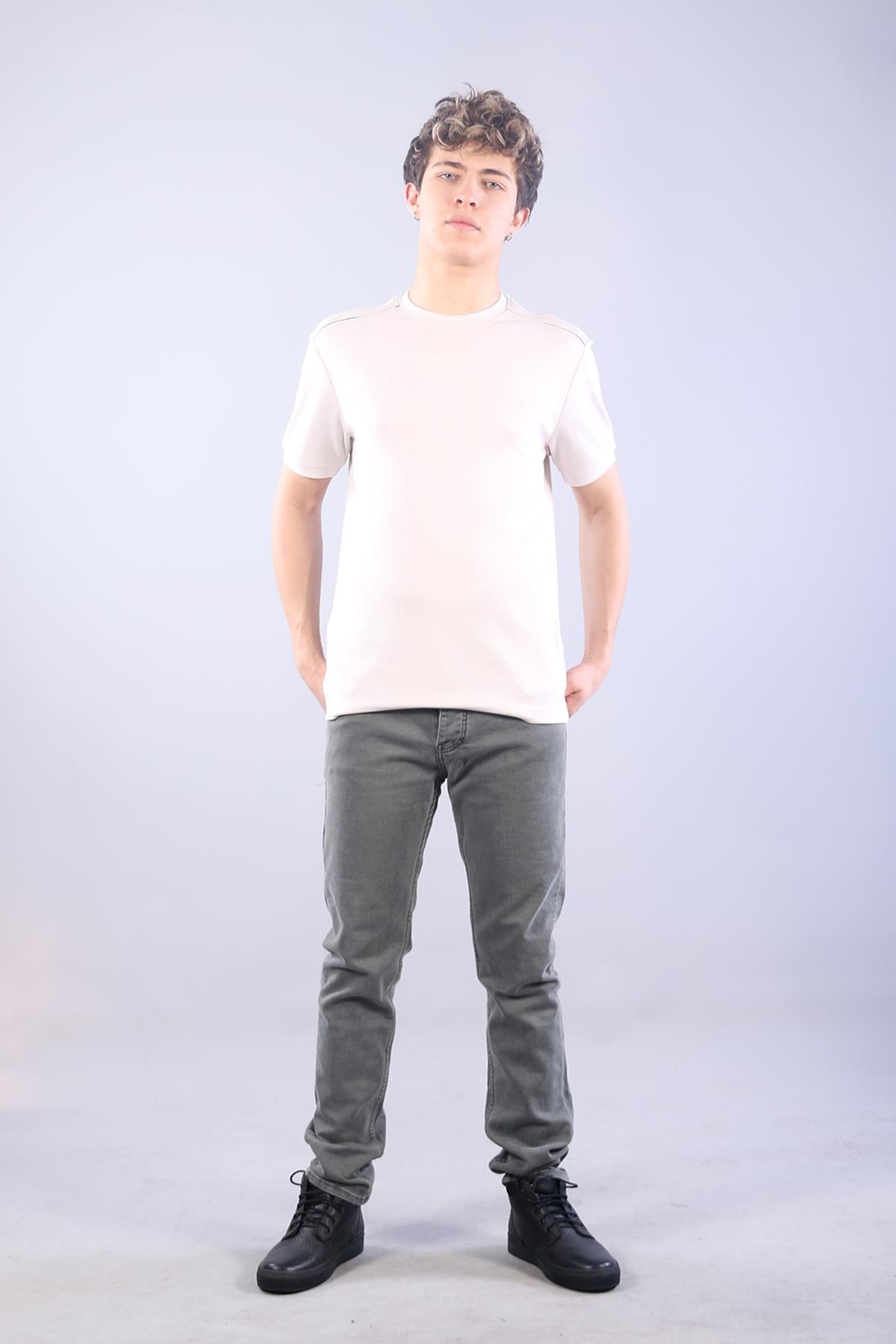 T-shirtmckanzie4625 Modal Kumaş Omuz Trikolu O Yaka T-shirtkadınerkek