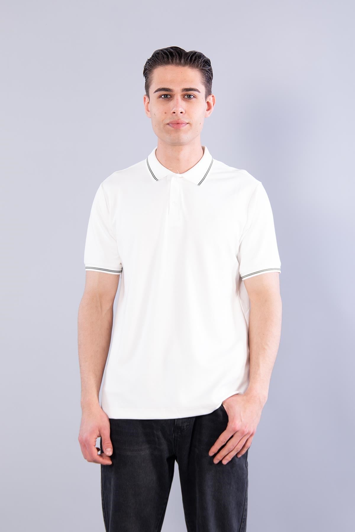 T-shirtmckanzie4661 Yaka Kol Ucu Çizgili Yakalı T-shirtkadınerkek