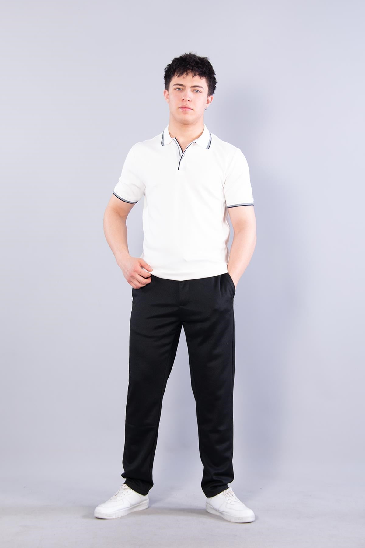 T-shirtmckanzie4662 Yakası Çizgili Modal T-shirtkadınerkek