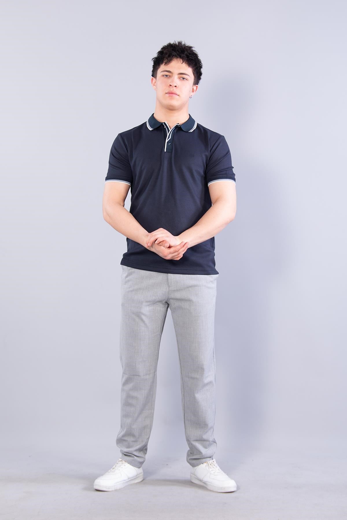 T-shirtmckanzie4662 Yakası Çizgili Modal T-shirtkadınerkek