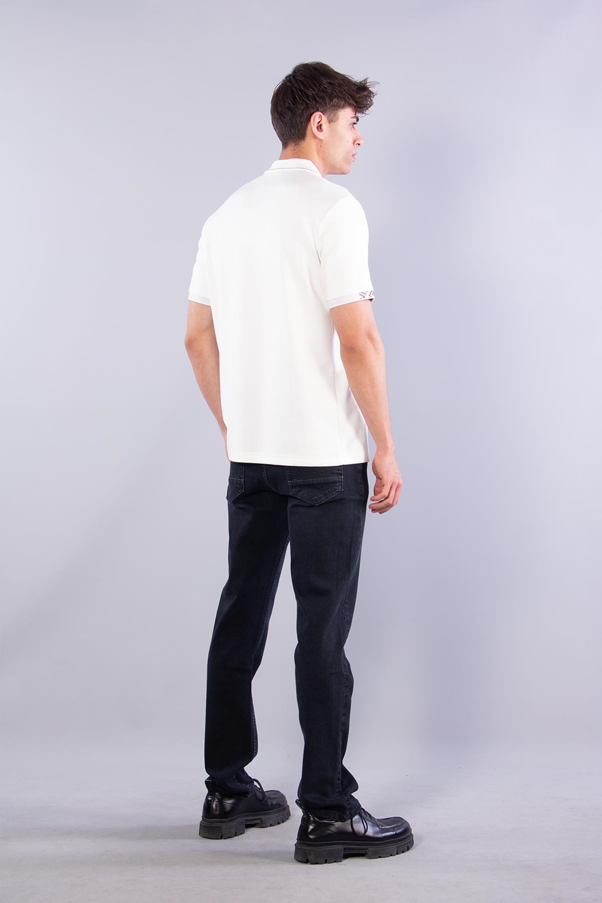 T-shirtmckanzie4663 Yakası Noktalı Kol Ucu Desenli T-shirtkadınerkek