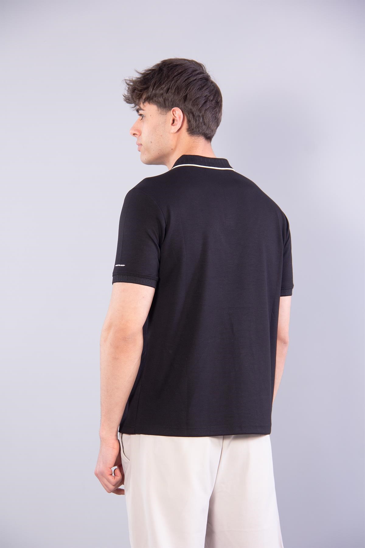 T-shirtmckanzie4666 Modal V Patlı Yaka Ucu Çizgili T-shirtkadınerkek