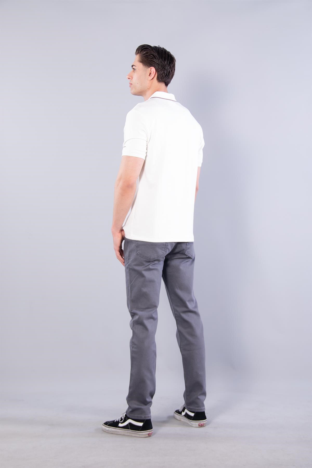 T-shirtmckanzie4666 Modal V Patlı Yaka Ucu Çizgili T-shirtkadınerkek