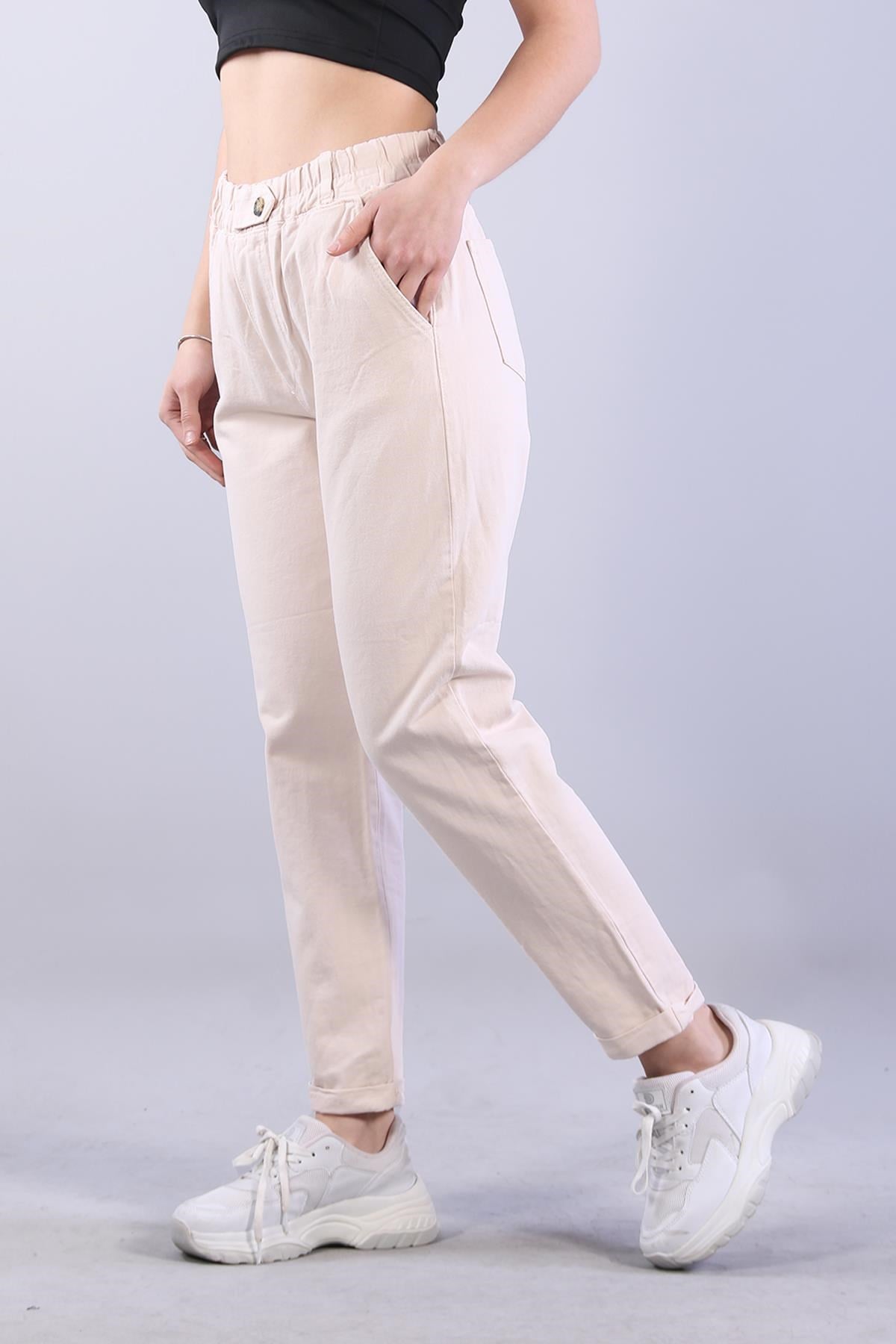 Pantolonmckanzie4924 Beli Lastikli Düğme Ayrıntılı Pantolonkadınerkek