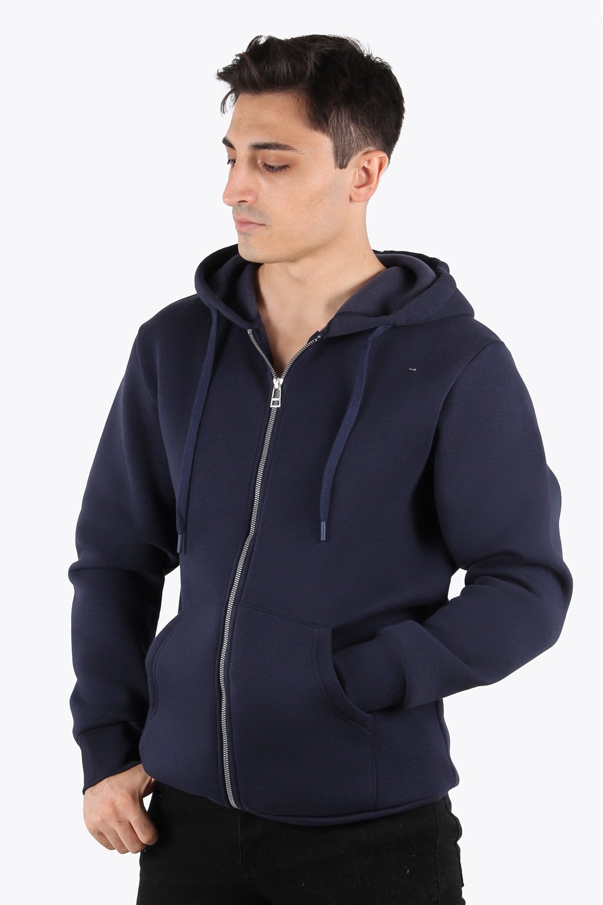 Sweatmckanzie5487 Fermuarlı Kapşonlu Kanguru Cep 3 İplik Şardonlu Sweatkadınerkek