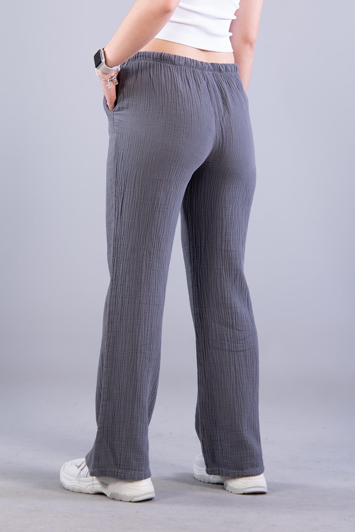 Pantolonmckanzie5502 Beli İpli Müslin Pantolonkadınerkek