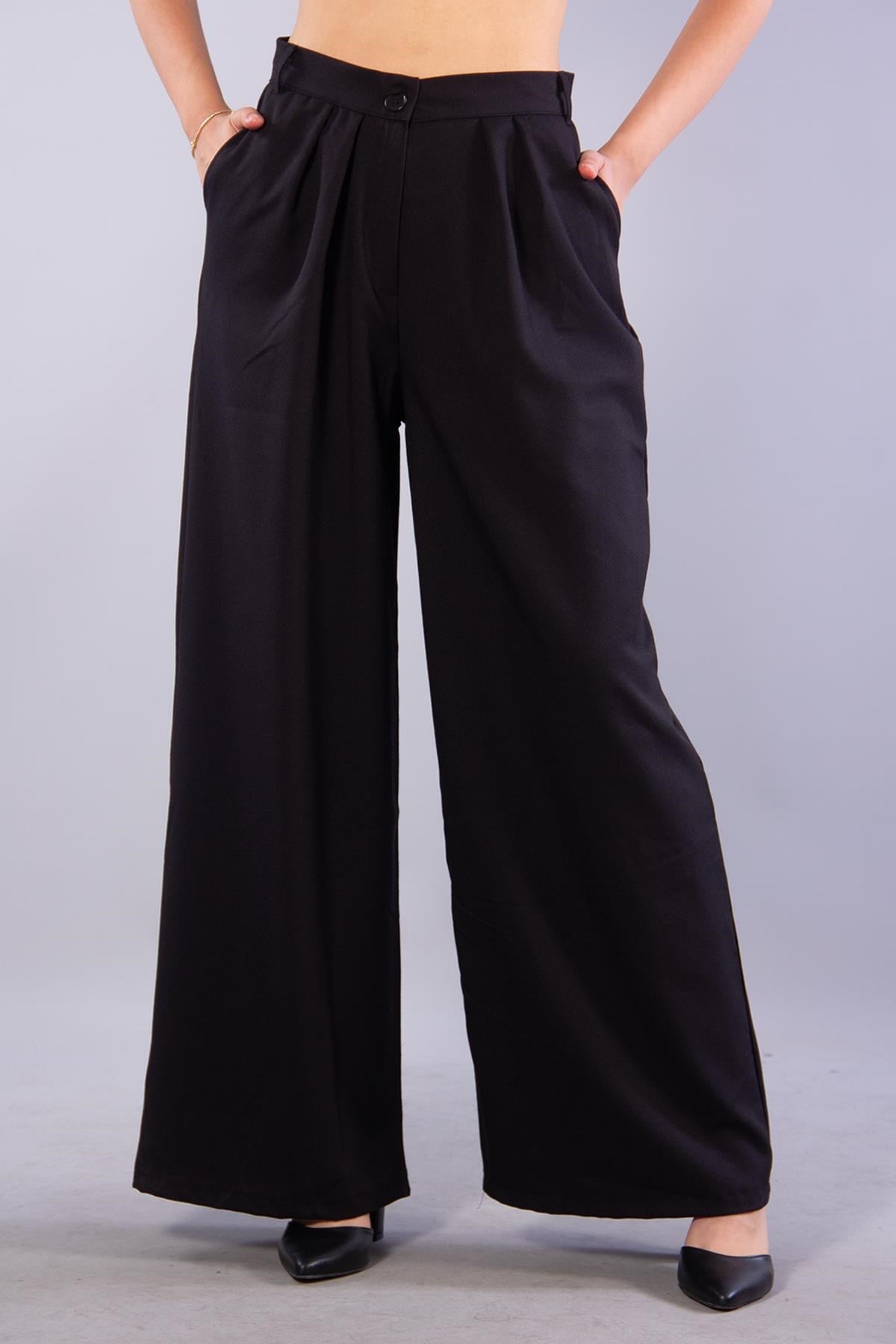 Pantolonmckanzie6290 (N-1710) Hazır Kemerli Pileli Bol Paça Pantolonkadınerkek