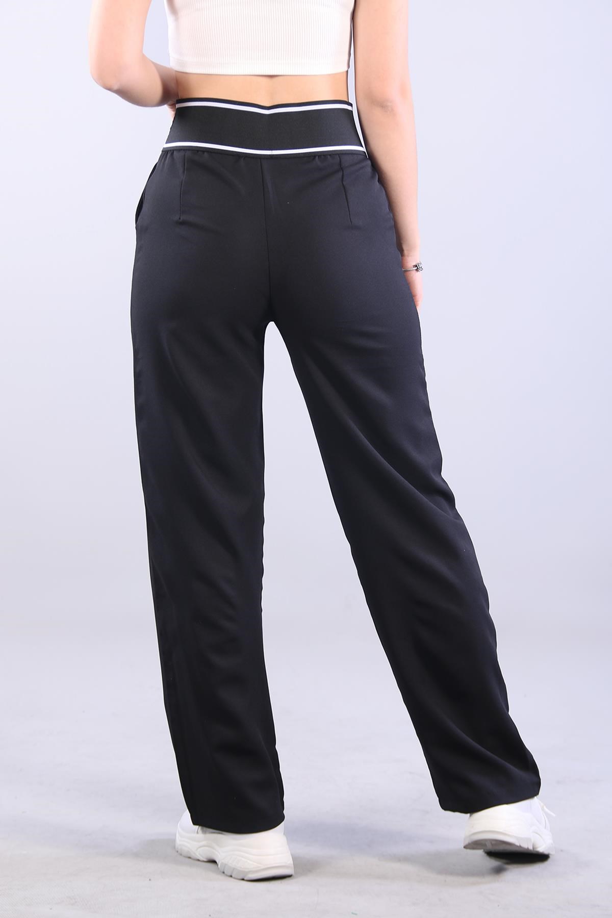 Pantolonmckanzie6521 (N-2113) Çizgili Lastikli Bol Paça Double Pantlonkadınerkek