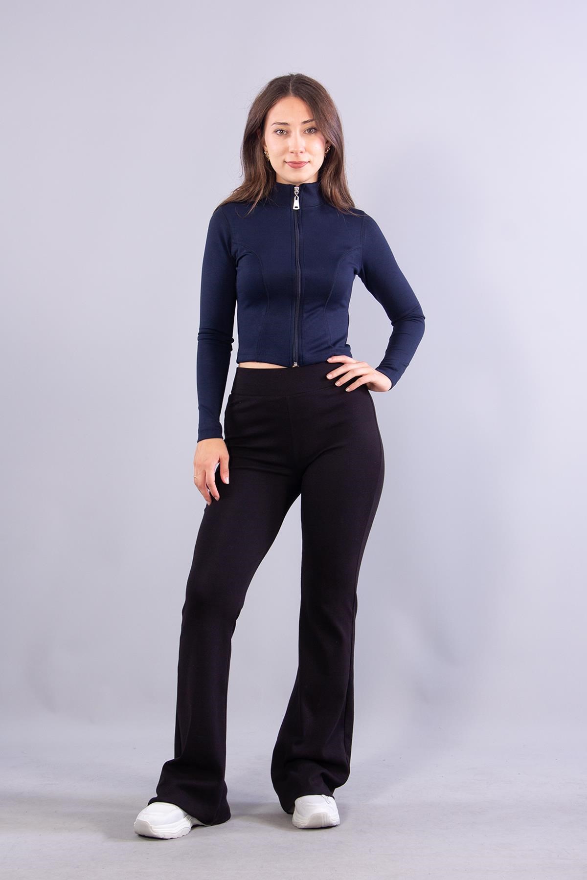 Sweatmckanzie6635 (N-2283) Fermuarlı Dik Yaka Modal Sweatkadınerkek