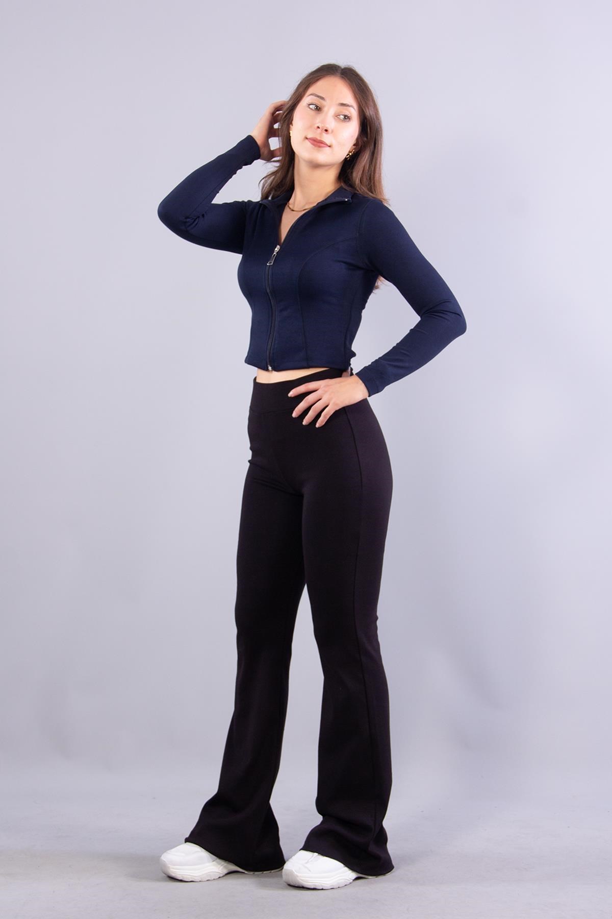 Sweatmckanzie6635 (N-2283) Fermuarlı Dik Yaka Modal Sweatkadınerkek