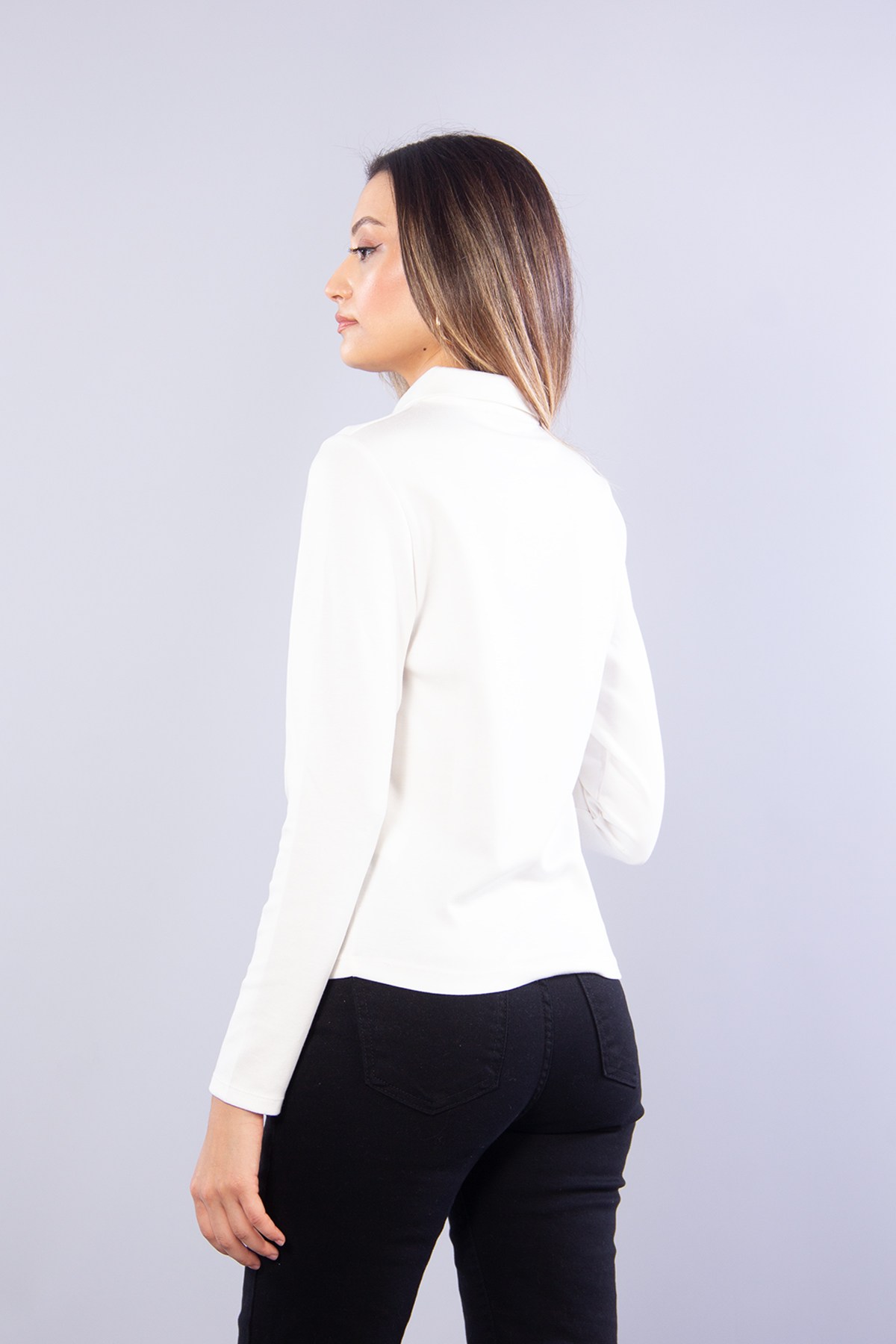 Sweatmckanzie6643 (N-2294) Polo Yaka Fermuarlı Modal Sweatkadınerkek