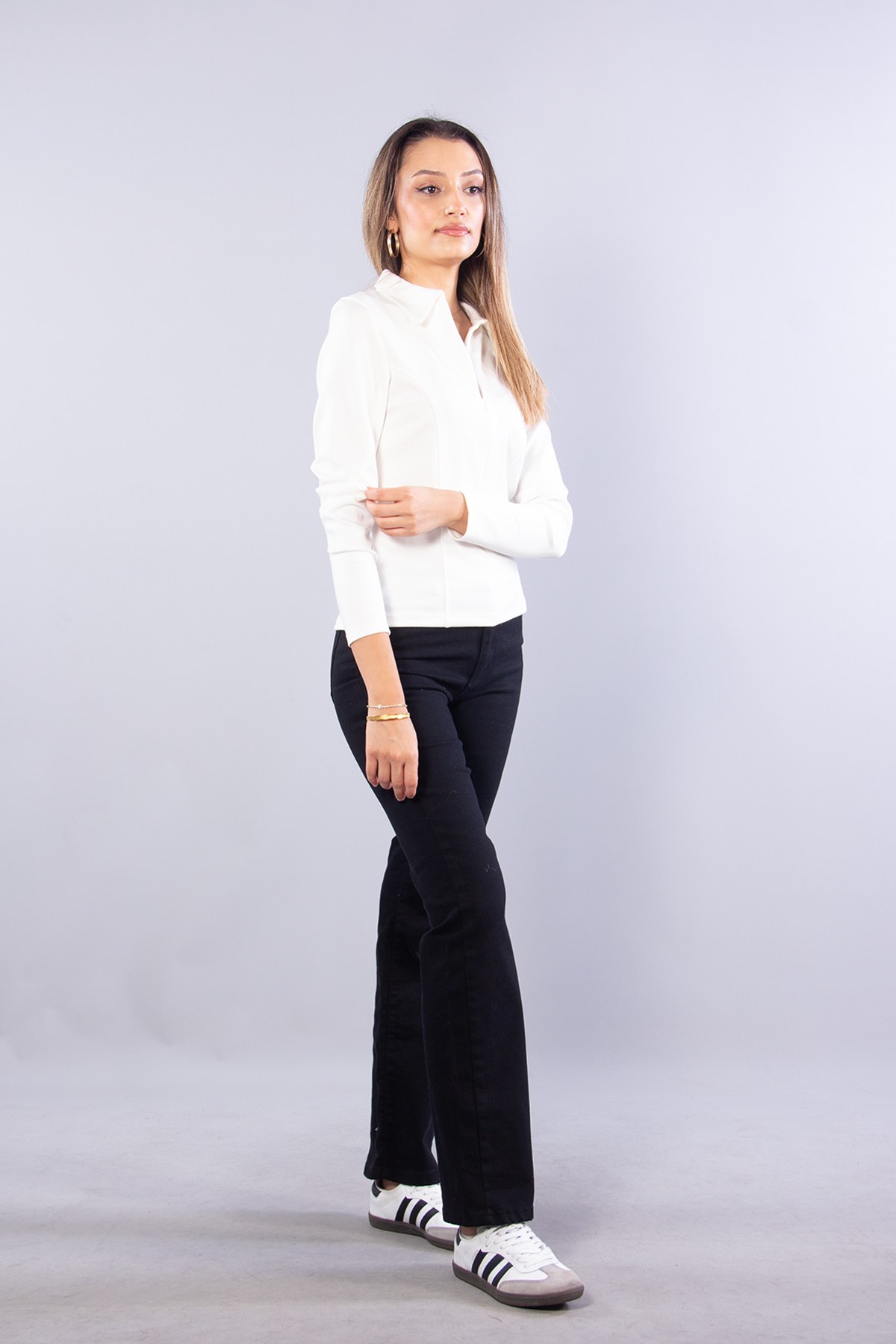Sweatmckanzie6643 (N-2294) Polo Yaka Fermuarlı Modal Sweatkadınerkek