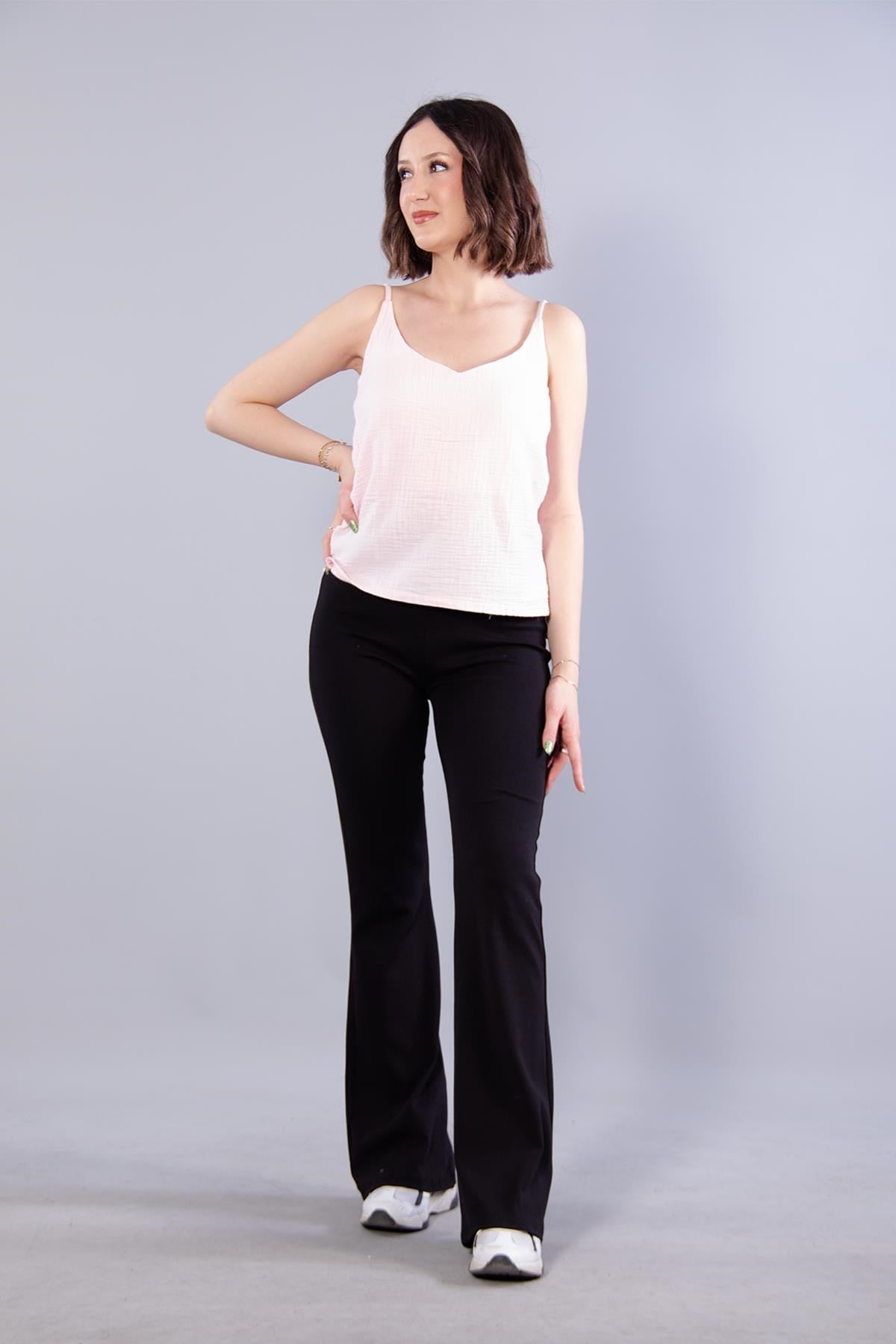Bluzmckanzie6650 (N-2284) İp Askılı Müslin Bluzkadınerkek