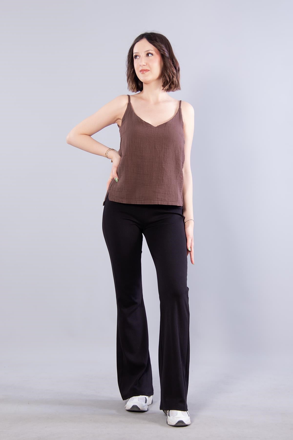Bluzmckanzie6650 (N-2284) İp Askılı Müslin Bluzkadınerkek