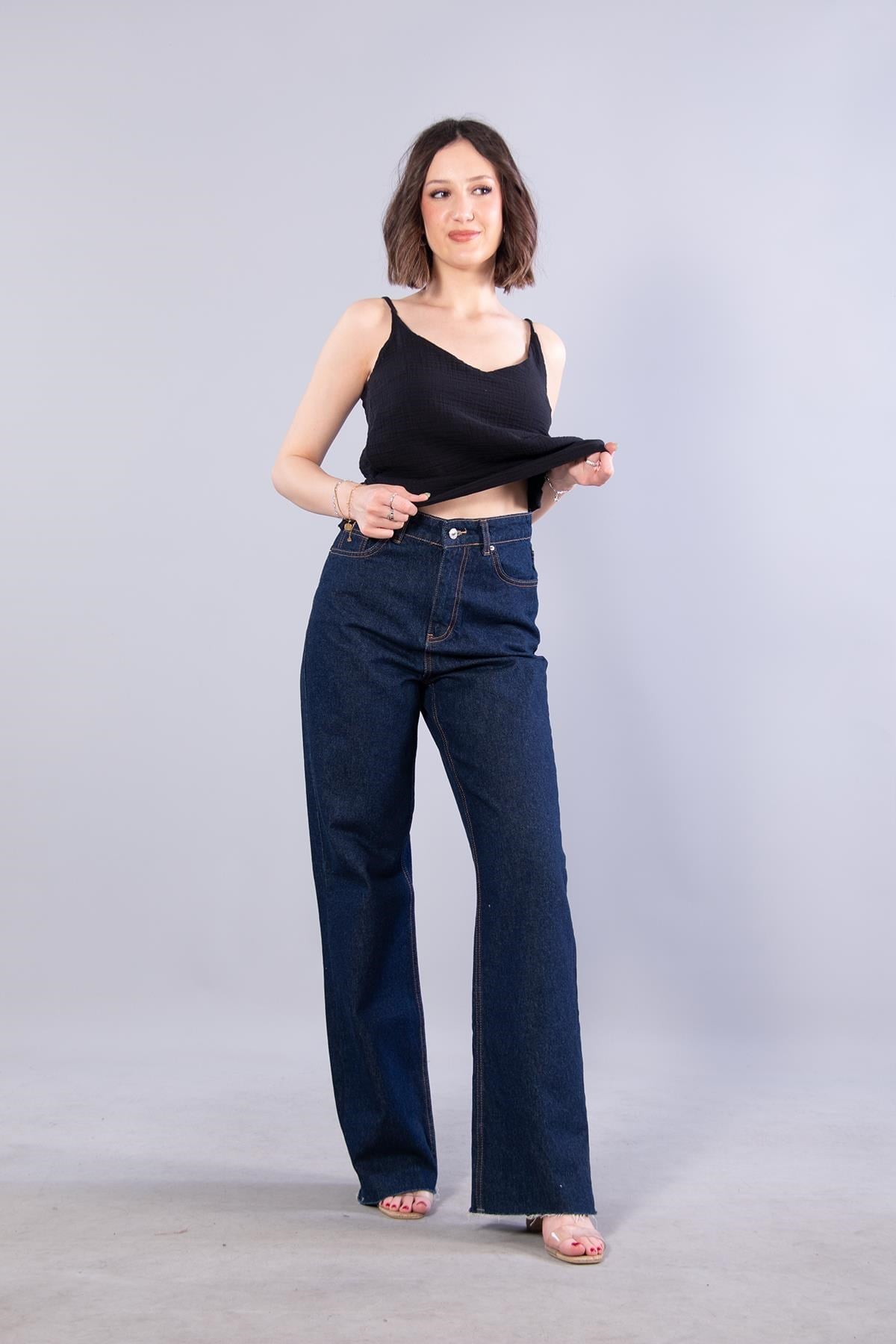 Bluzmckanzie6650 (N-2284) İp Askılı Müslin Bluzkadınerkek