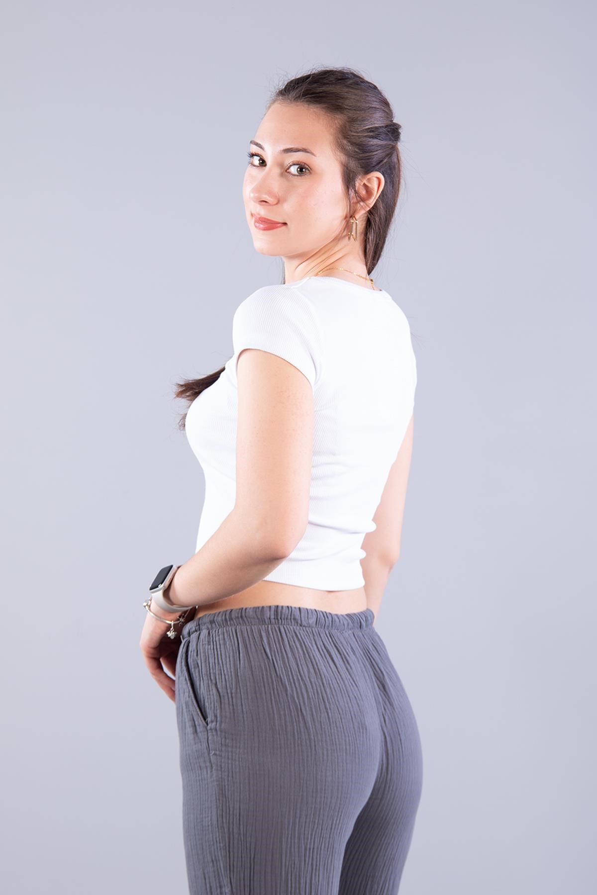 Bodymckanzie6696 (N-2370) V Yaka Crop Kaşkorse Bodykadınerkek