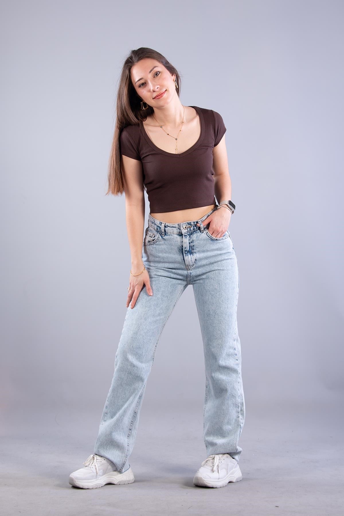 Bodymckanzie6696 (N-2370) V Yaka Crop Kaşkorse Bodykadınerkek