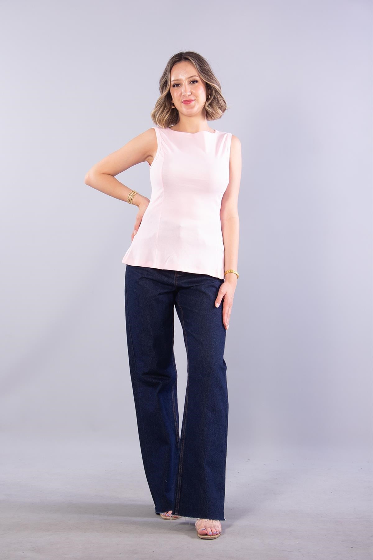 Bodymckanzie6697 (N-2412) Volanlı Kolsuz Ribana Bodykadınerkek