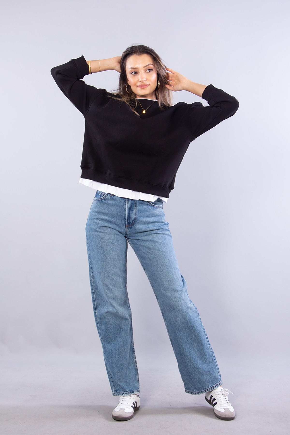 Sweatmckanzie7051 Garnili Yuvarlak Yaka Sweat 3 İp Şardonlukadınerkek