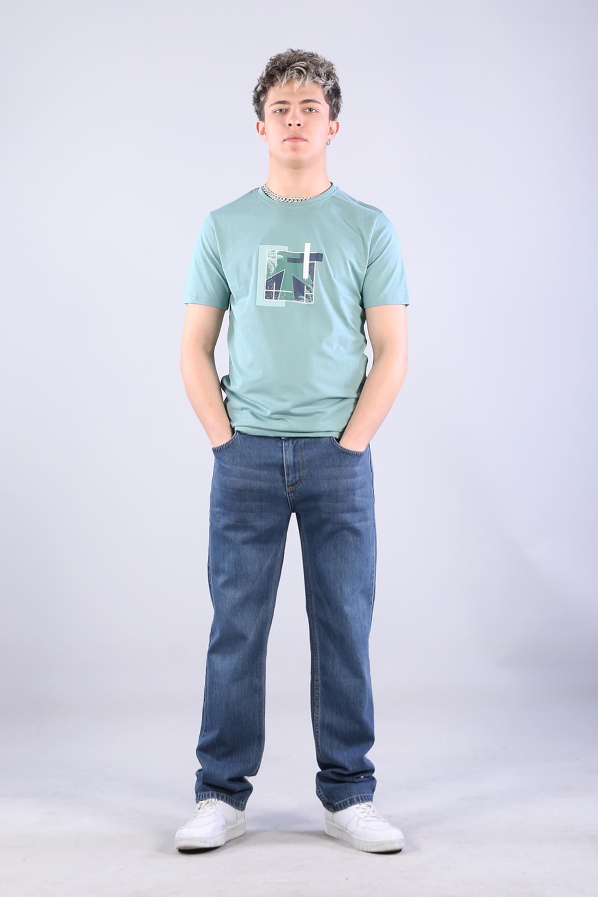 T-shirtmckanzie7401 Süprem Şekil Baskılı Bisiklet Yaka T-shirtkadınerkek