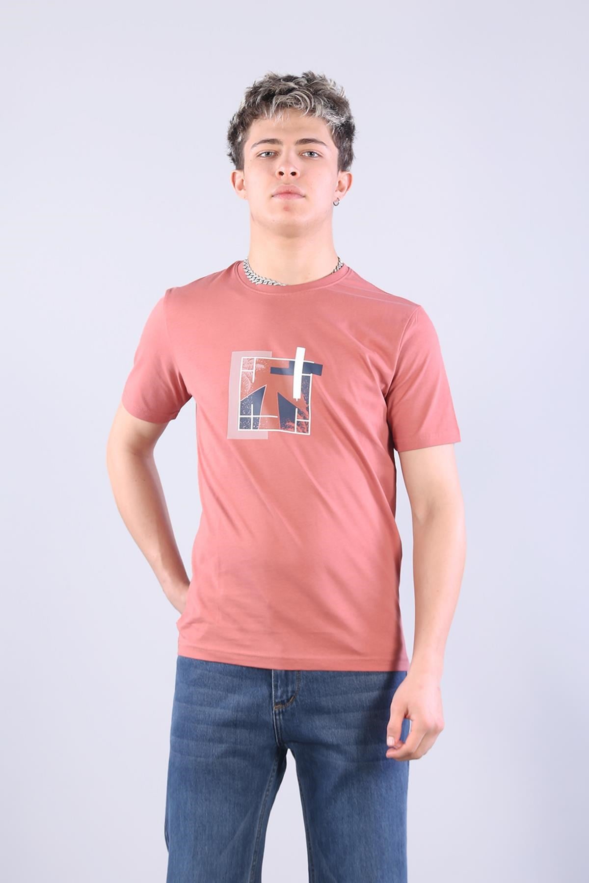 T-shirtmckanzie7401 Süprem Şekil Baskılı Bisiklet Yaka T-shirtkadınerkek