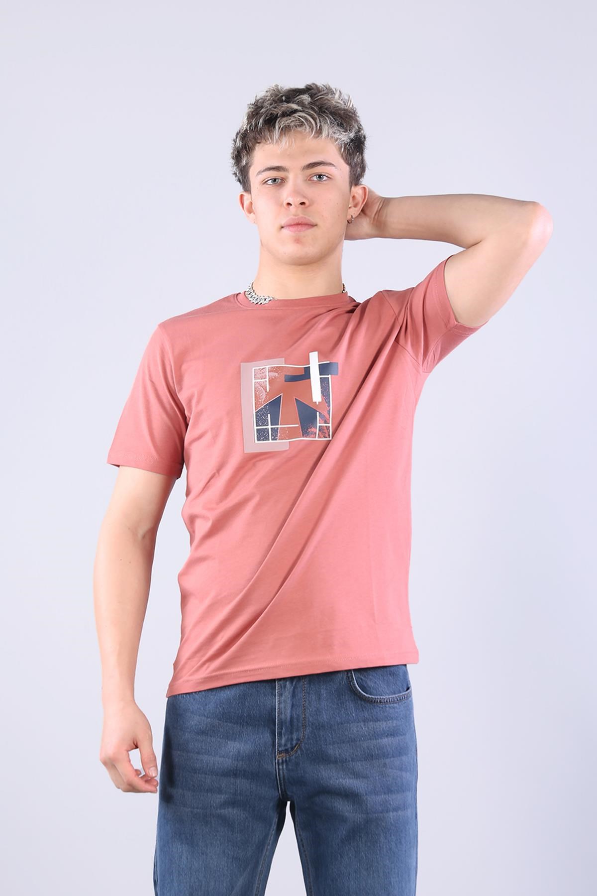 T-shirtmckanzie7401 Süprem Şekil Baskılı Bisiklet Yaka T-shirtkadınerkek