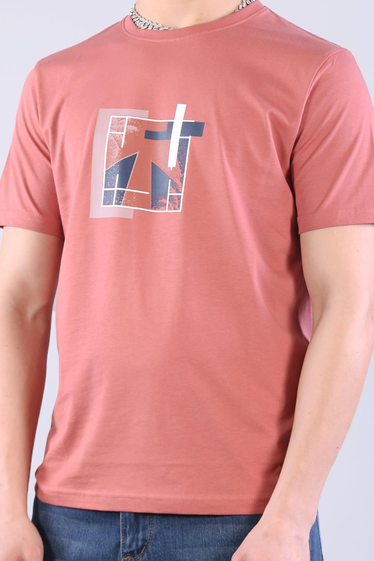 T-shirtmckanzie7401 Süprem Şekil Baskılı Bisiklet Yaka T-shirtkadınerkek