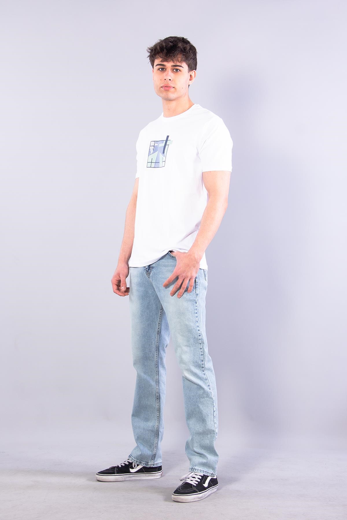 T-shirtmckanzie7401 Süprem Şekil Baskılı Bisiklet Yaka T-shirtkadınerkek