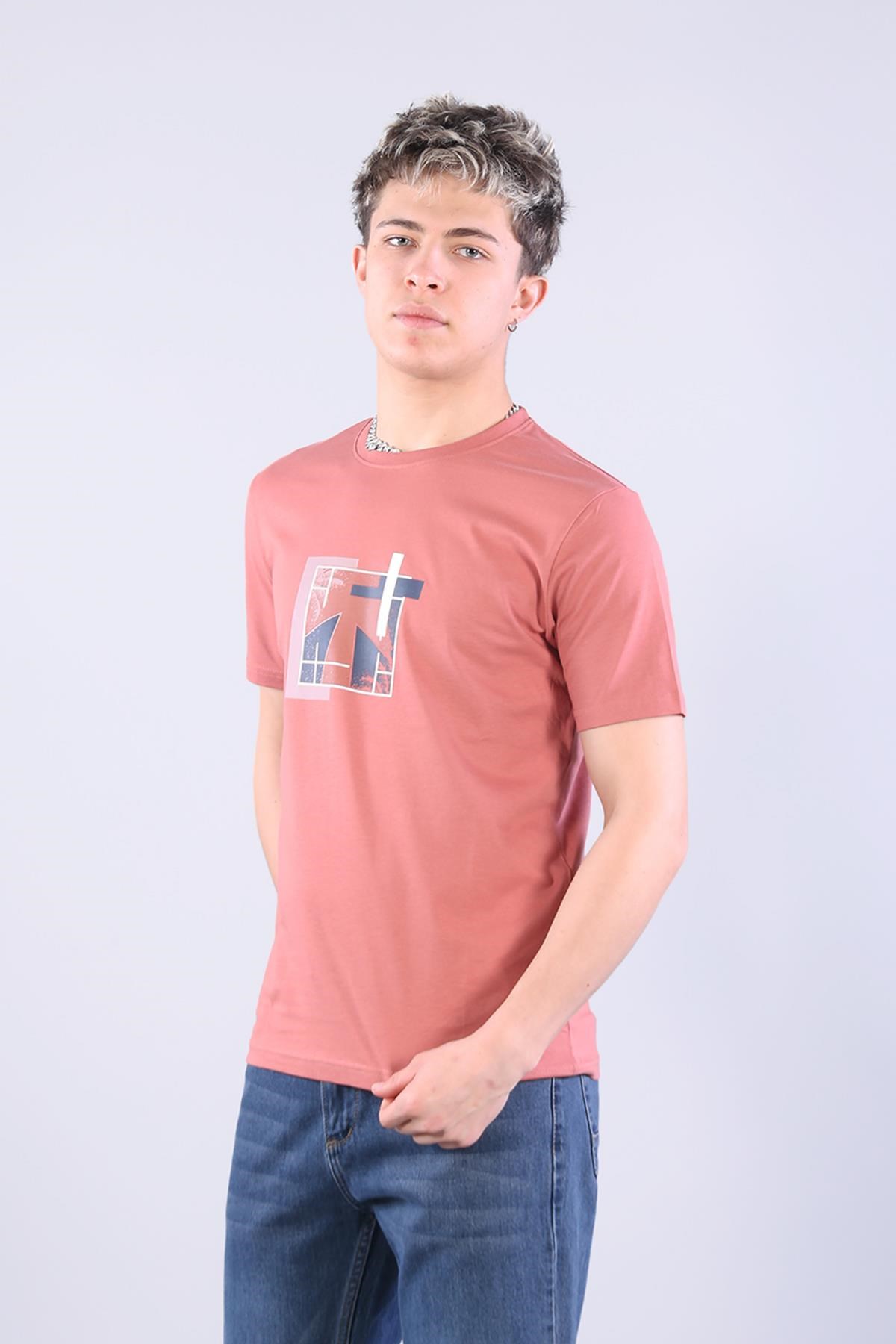 T-shirtmckanzie7401 Süprem Şekil Baskılı Bisiklet Yaka T-shirtkadınerkek