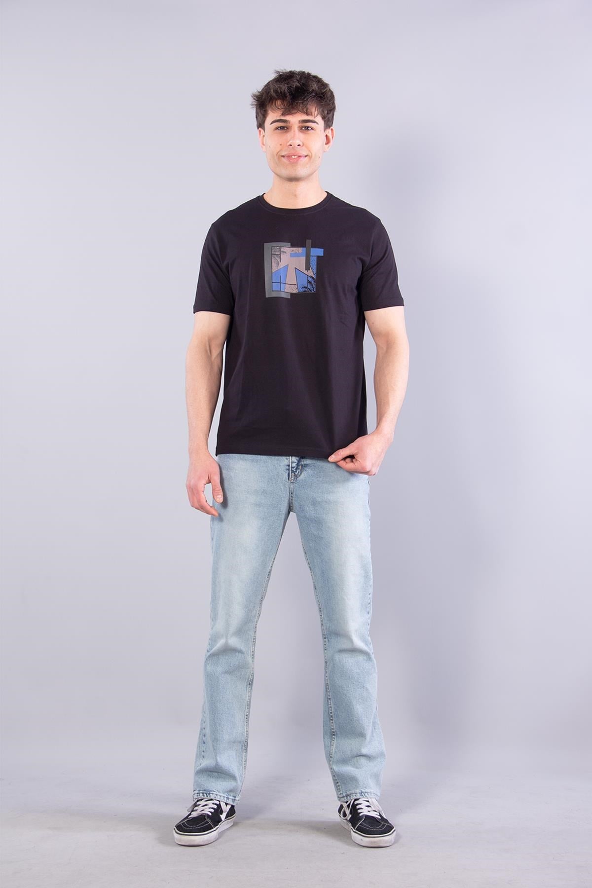 T-shirtmckanzie7401 Süprem Şekil Baskılı Bisiklet Yaka T-shirtkadınerkek