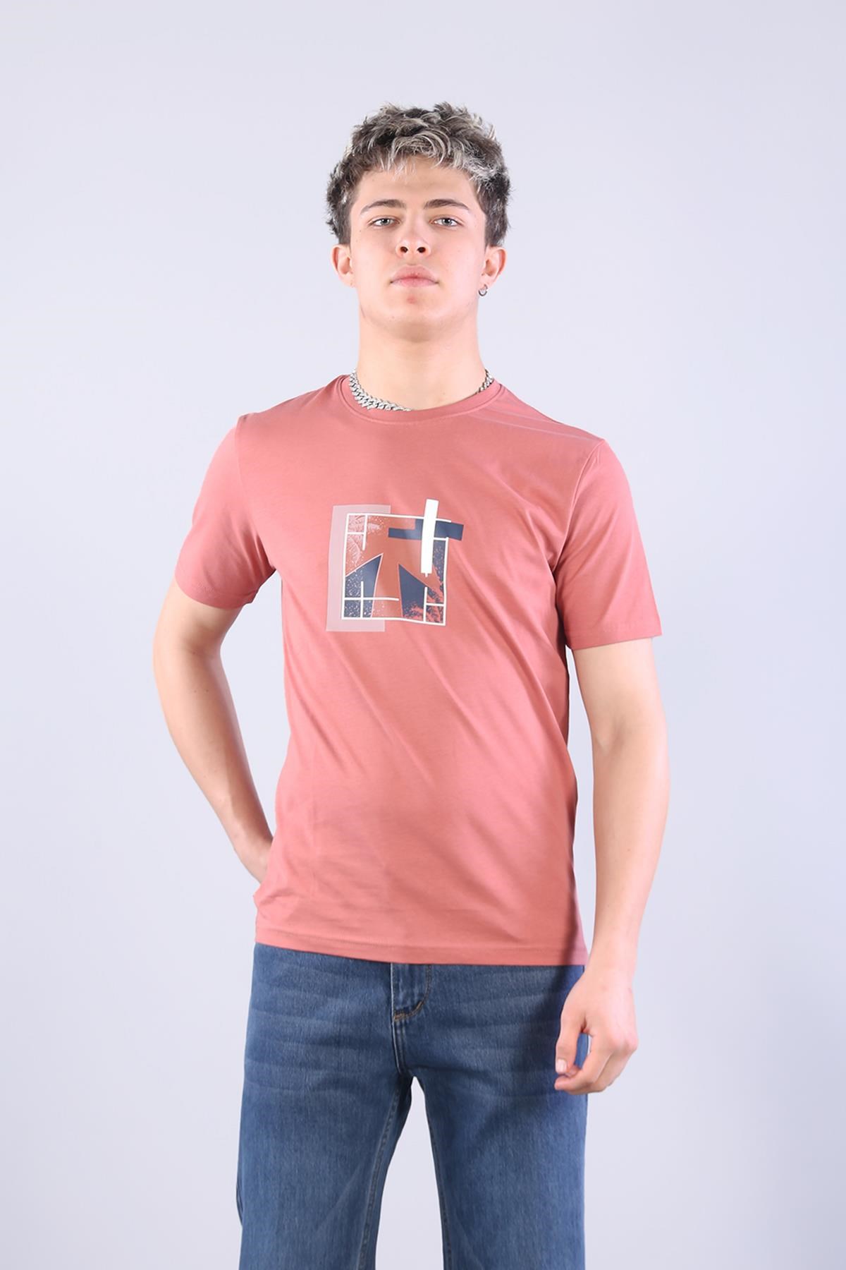 T-shirtmckanzie7401 Süprem Şekil Baskılı Bisiklet Yaka T-shirtkadınerkek